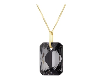 8 K Yellow Gold Pendant with Crystal