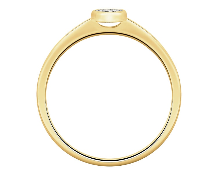 Prsten ze žlutého a bílého zlata s briliantem - 0,05 ct - ryzost 585