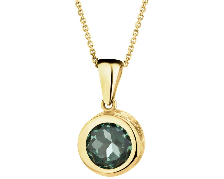 14 K Yellow Gold Pendant with Cubic Zirconia