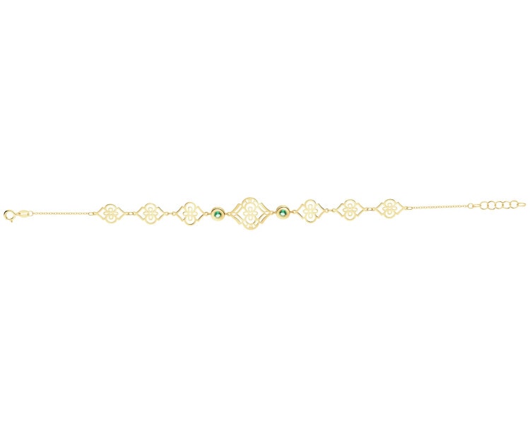 9 K Yellow Gold Bracelet with Cubic Zirconia