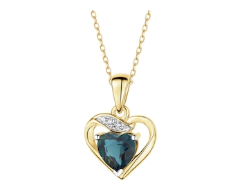 9 K Rhodium-Plated Yellow Gold Pendant  - fineness 9 K