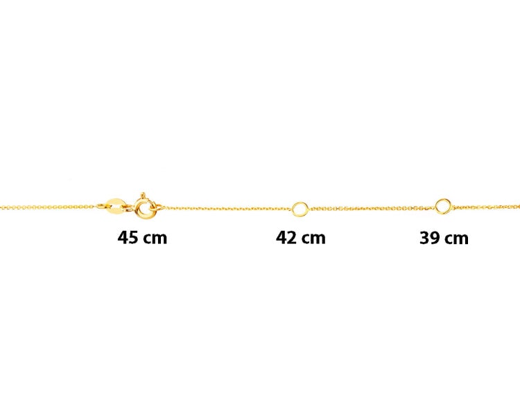 Naszyjnik z żółtego złota z diamentami - 0,11 ct - próba 585