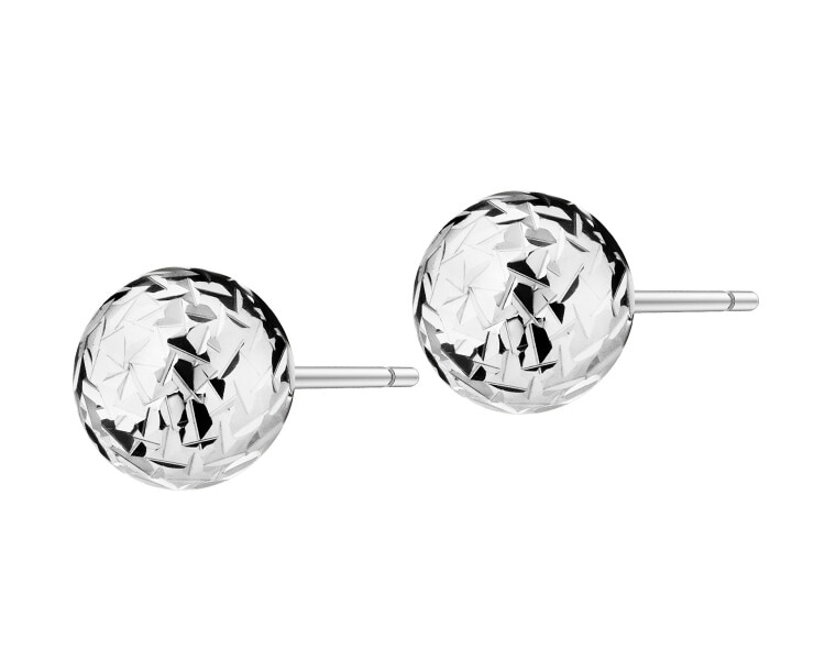 14 K Rhodium-Plated White Gold Earrings 