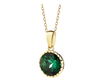 14 K Yellow Gold Pendant with Synthetic Quartz