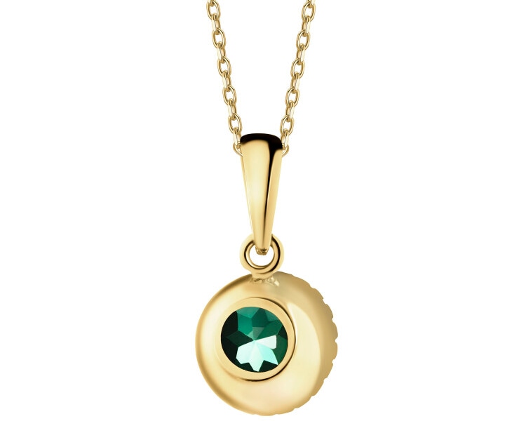 14 K Yellow Gold Pendant with Synthetic Quartz