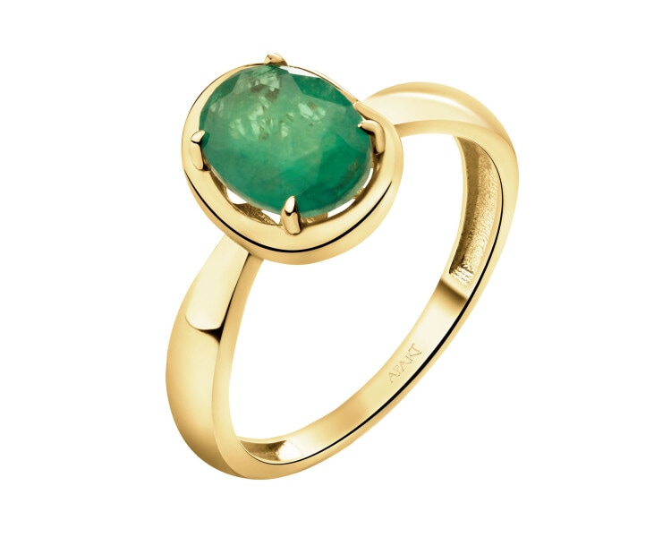 8 K Yellow Gold Ring with Synthetic Tourmaline