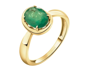 8 K Yellow Gold Ring with Synthetic Tourmaline