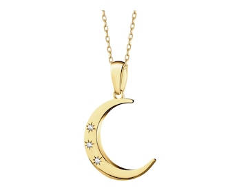 8 K Yellow Gold Pendant with Cubic Zirconia