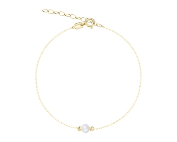 8 K Yellow Gold Bracelet with Pearl