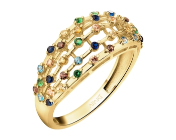 8 K Yellow Gold Ring with Cubic Zirconia