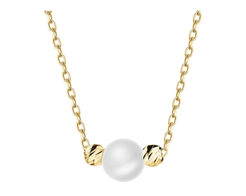 8 K Yellow Gold Necklace with Pearl