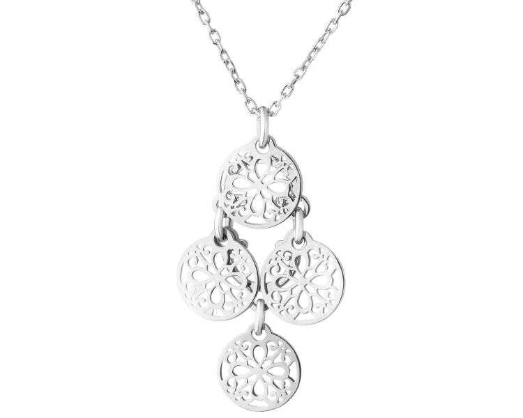 Rhodium Plated Silver Necklace 