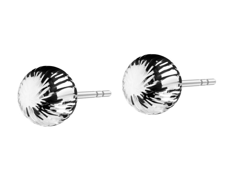 14 K Rhodium-Plated White Gold Earrings 