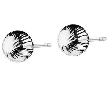 14 K Rhodium-Plated White Gold Earrings 