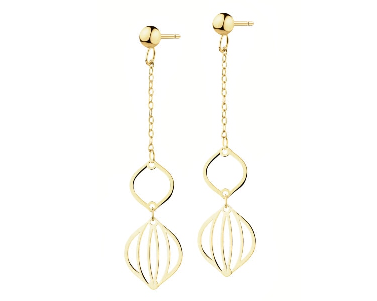 9 K Yellow Gold Dangling Earring 