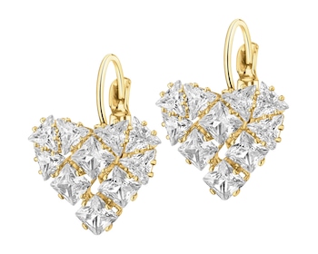 Gold-Plated Brass Earrings with Cubic Zirconia