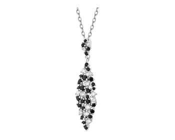 Rhodium Plated Silver Pendant with Cubic Zirconia