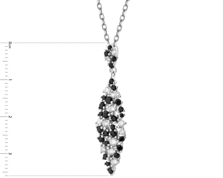 Rhodium Plated Silver Pendant with Cubic Zirconia