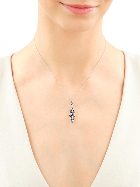 Rhodium Plated Silver Pendant with Cubic Zirconia