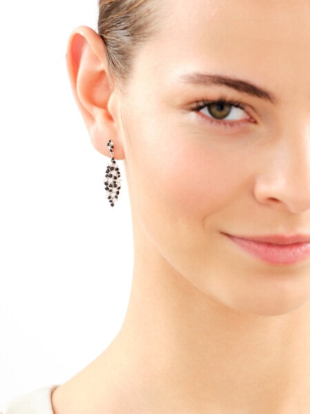 Rhodium Plated Silver Dangling Earring with Cubic Zirconia