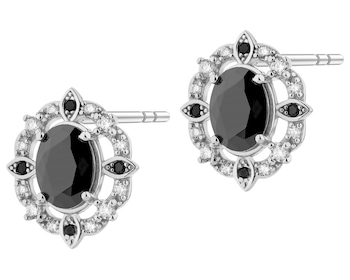 Rhodium Plated Silver Earrings with Cubic Zirconia