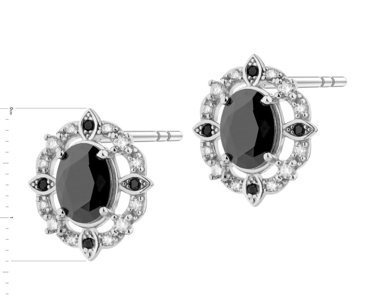 Rhodium Plated Silver Earrings with Cubic Zirconia