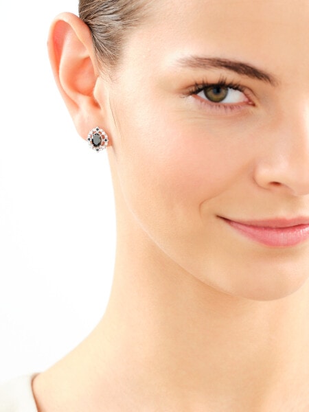 Rhodium Plated Silver Earrings with Cubic Zirconia