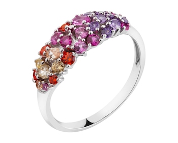 Rhodium Plated Silver Ring with Cubic Zirconia