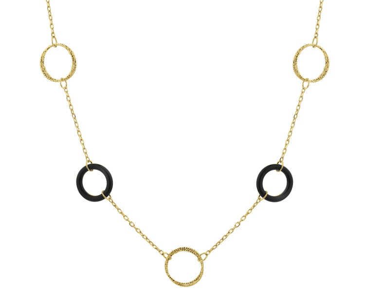 Gold-Plated Silver Necklace with Glass