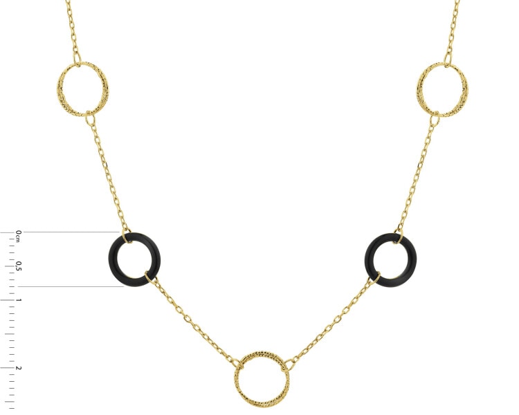 Gold-Plated Silver Necklace with Glass