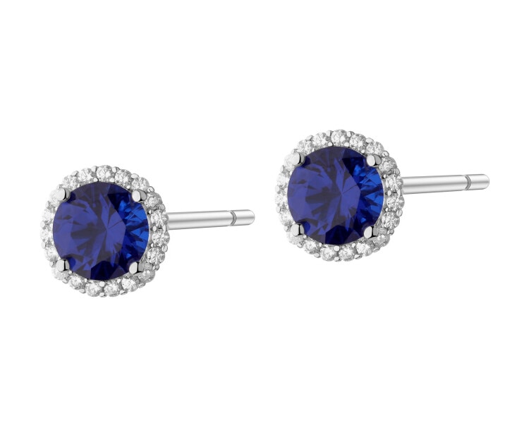 Rhodium Plated Silver Earrings with Cubic Zirconia