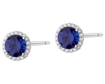 Rhodium Plated Silver Earrings with Cubic Zirconia