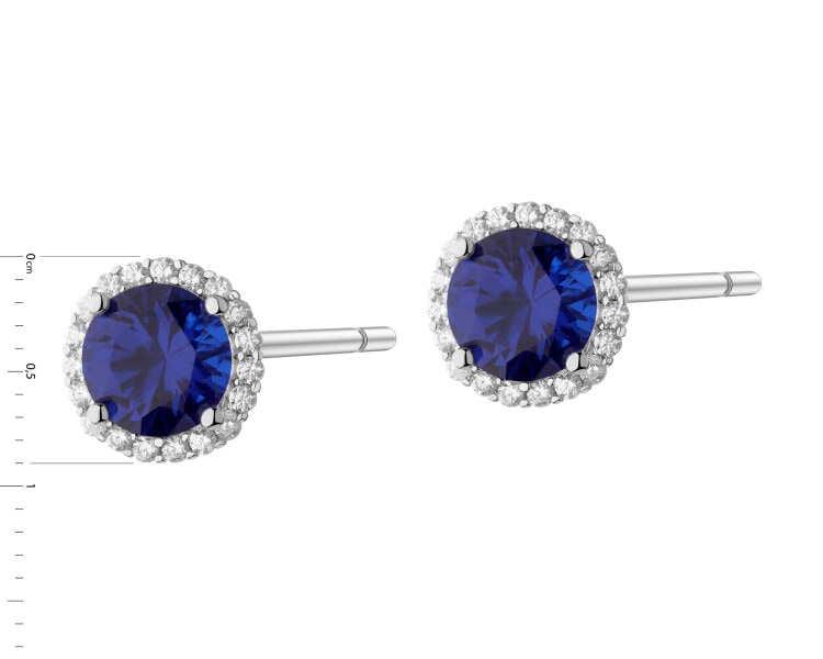 Rhodium Plated Silver Earrings with Cubic Zirconia