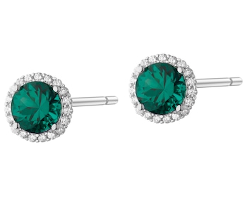 Rhodium Plated Silver Earrings with Cubic Zirconia