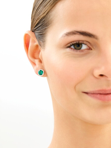 Kolczyki srebrne z cyrkoniami - koła