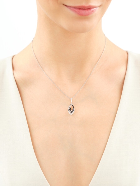 Rhodium Plated Silver Pendant with Cubic Zirconia