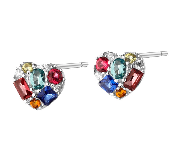 Rhodium Plated Silver Earrings with Cubic Zirconia