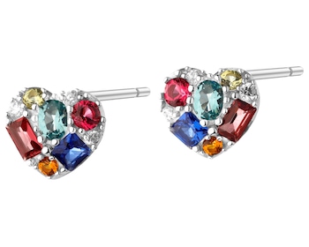 Rhodium Plated Silver Earrings with Cubic Zirconia