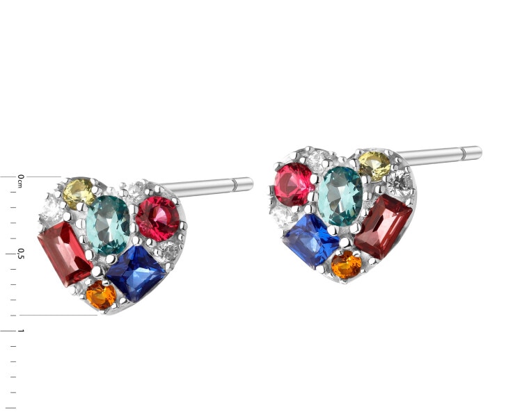 Rhodium Plated Silver Earrings with Cubic Zirconia