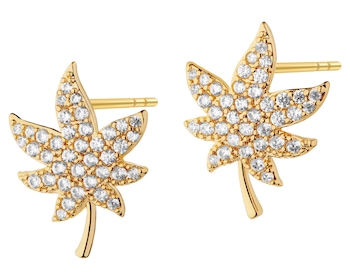 Gold-Plated Brass Earrings with Cubic Zirconia