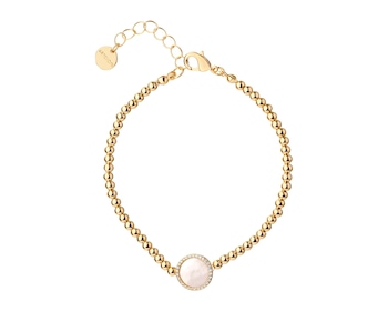 Gold-Plated Brass Bracelet with Mother Of Pearl