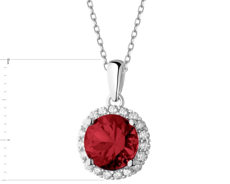 Rhodium Plated Silver Pendant with Cubic Zirconia