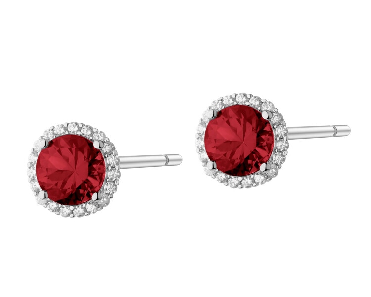 Rhodium Plated Silver Earrings with Cubic Zirconia