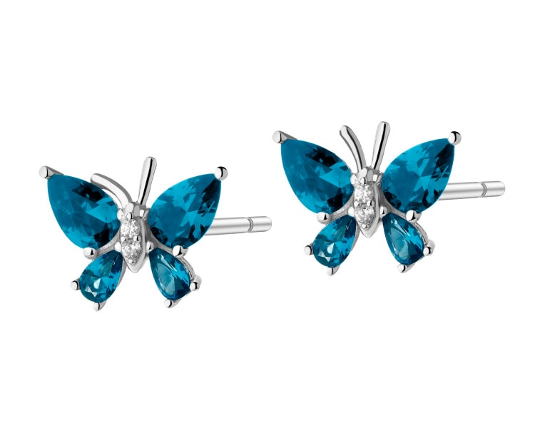 Rhodium Plated Silver Earrings with Cubic Zirconia