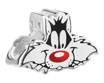 Silver beads pendant with enamel - Looney Tunes, Sylvester, Warner Bros. Discovery