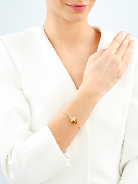 Gold-Plated Silver Bracelet with Amber