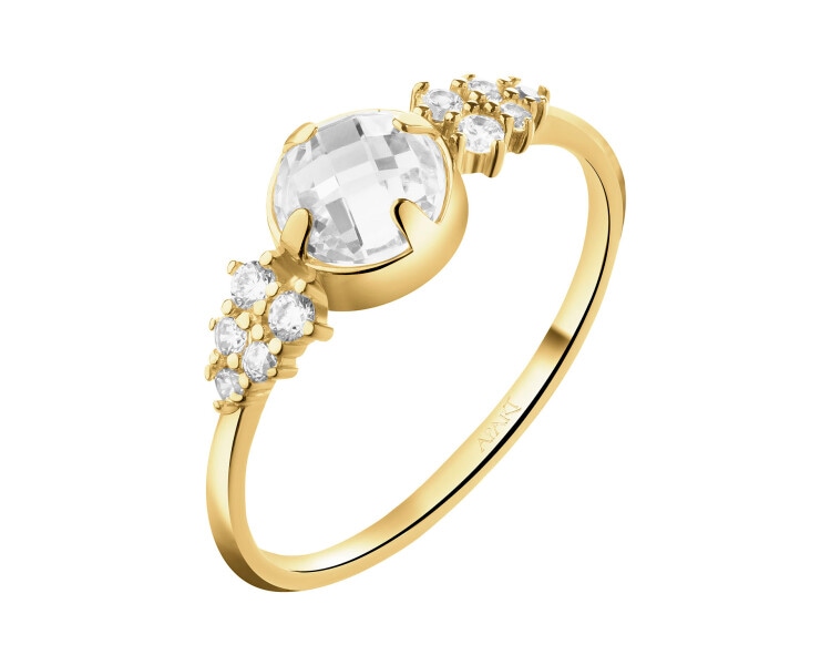 8 K Yellow Gold Ring with Cubic Zirconia