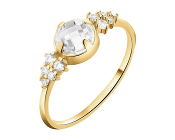 8 K Yellow Gold Ring with Cubic Zirconia