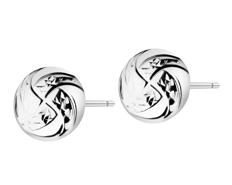 14 K Rhodium-Plated White Gold Earrings 