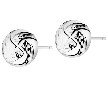 14 K Rhodium-Plated White Gold Earrings 